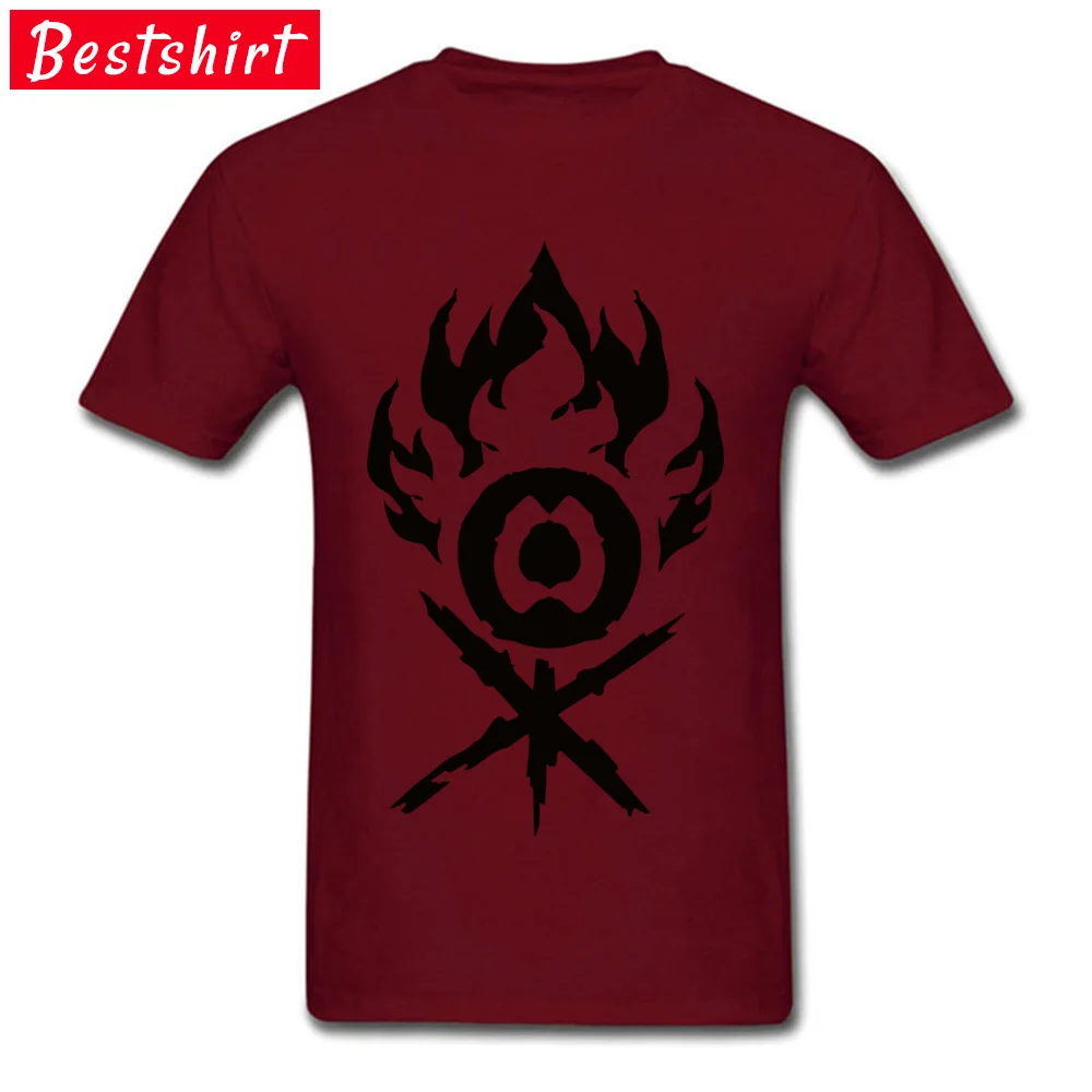 clans guild symbol T Shirt Prevailing O Neck Party Short Sleeve Pure Cotton Mens Top T-shirts Classic Tops T Shirt clans guild symbol  maroon