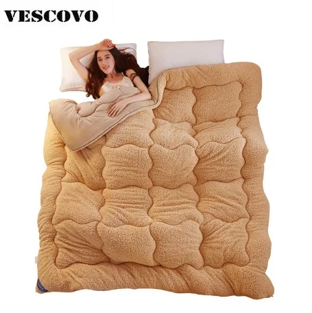 

Winter Comforters Duvet Polyester Blanket Thick Wool Embossed Fiber Lamb Quilt