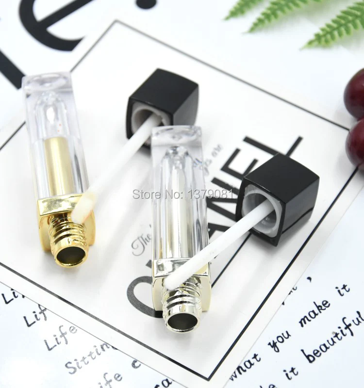 

10/30/50pcs 3.8ML Empty Square Lip Gloss Tube With Black Cap,DIY Plastic Liquid Lipstick Container,Elegant ABS Lipgloss Bottle