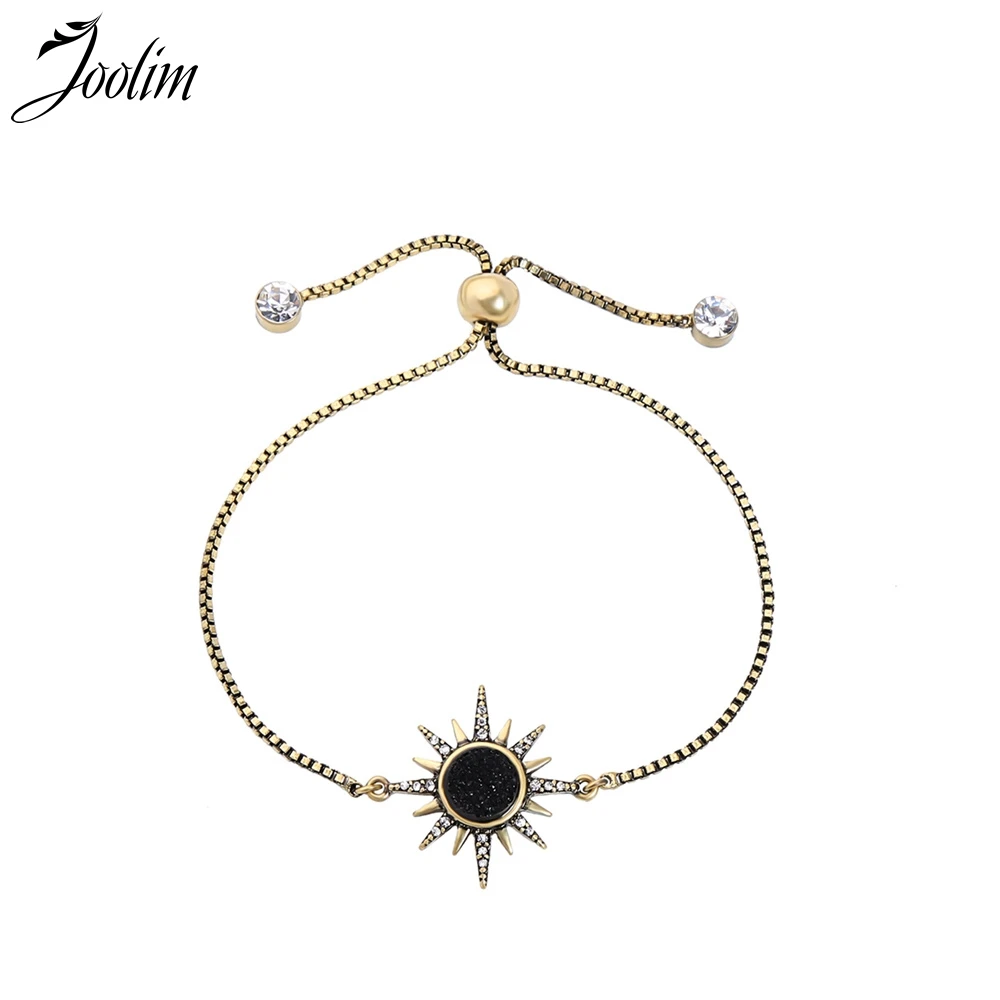 

2018 New Black Starburst Charm Bracelet Retro Adjustable Bracelet Fashion Bracelet Wholesale