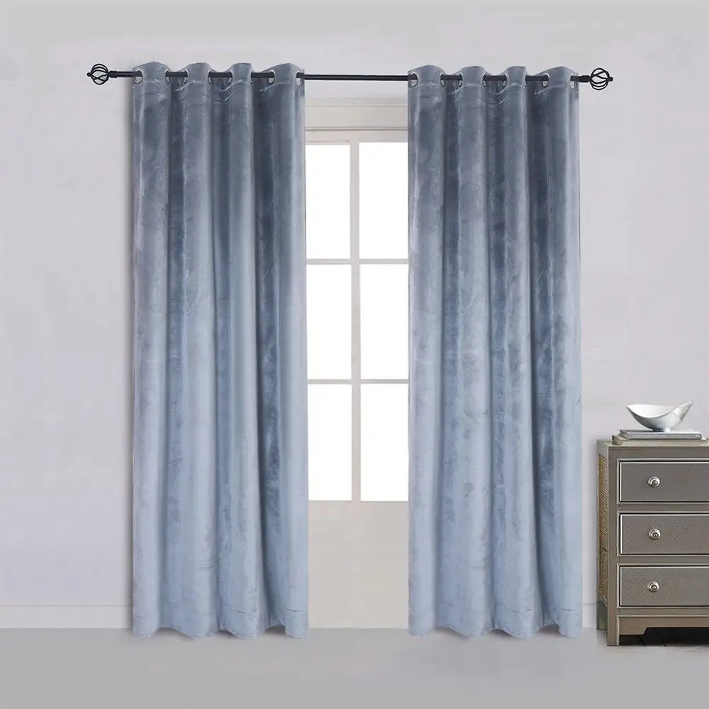 Modern Solid Velvet Curtains for The Bedroom Living Room Custom Size Blackout Curtain Blinds Finished Drapes Window 