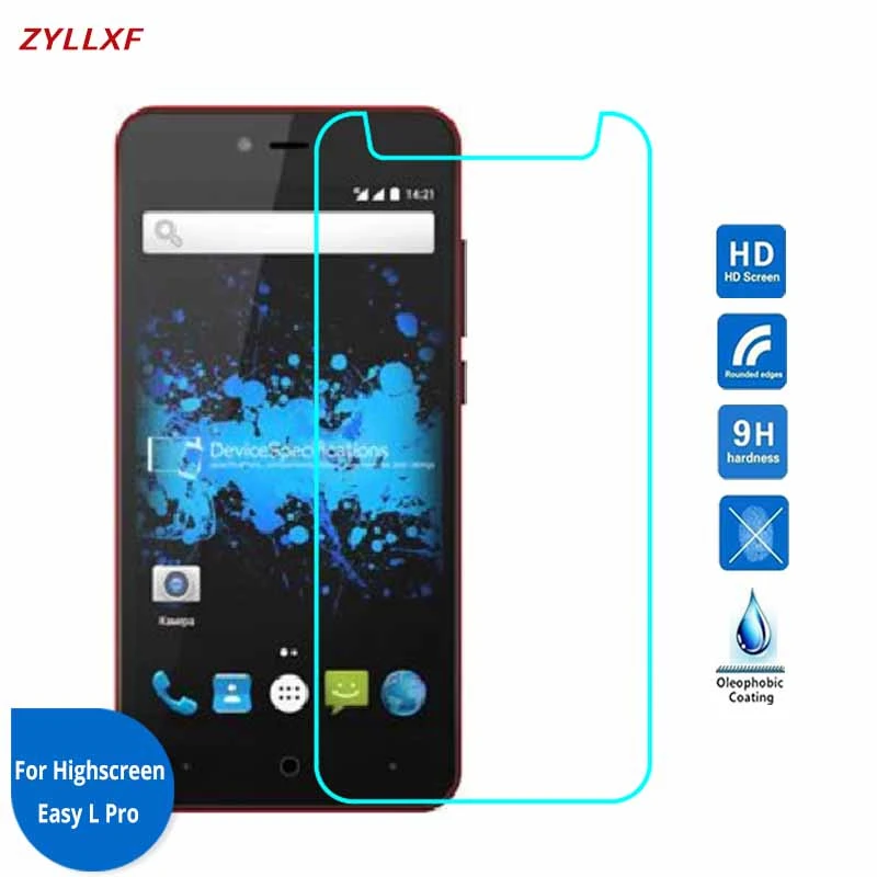 

For Highscreen Easy L Pro Tempered Glass Screen Protector Film 5.0 inch 9H 2.5D Safety Protective Film pelicula de vidro
