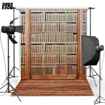 

DAWNKNOW Bookshelf Vinyl Photography Background For Child Indoor New Fabric Polyester For Photo Studio F2699