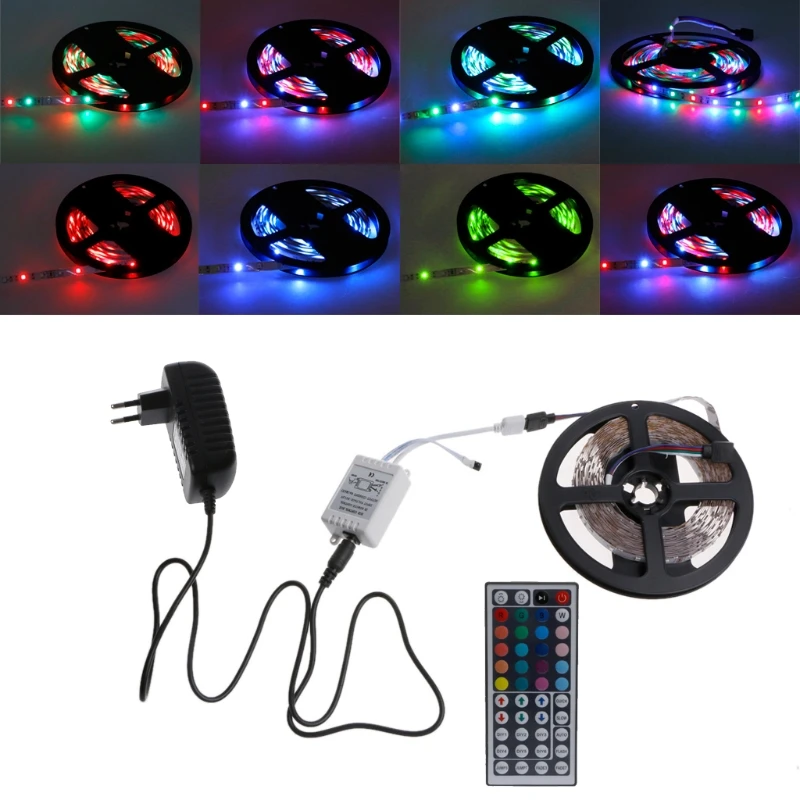 YAM 1 шт. многоцветный Водонепроницаемый 5 м 300 светодиодный 3528 SMD RGB полосы света 44 КЛЮЧ дистанционного DC 12 В для аварийного и охранного