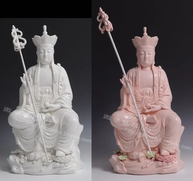 23CM Dehua Porcelain Tang Seng San Zang Ksitigarbha Boddhisattva Buddha Statue 