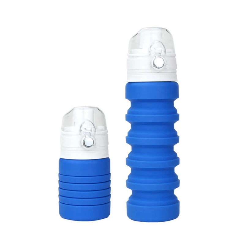 Silicone Shaker Bottles Retractable Portable Folding Water Cup Outdoor Camping Sport Drinkware Protein Powder Shaker Drink Tools