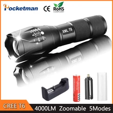 

Z93 Portable LED Flashlight LED Torch Zoomable Flashlight 4000LM E17 XM-L T6 LED 5 Mode Light For 18650 or 3xAAA Battery