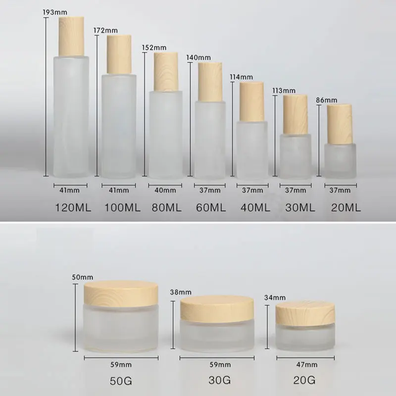 Прозрачный глазурный стеклянный косметический контейнер с деревянной верхней крышкой, банки для крема флаконы под лосьон, крем, контейнер для распылителя духов