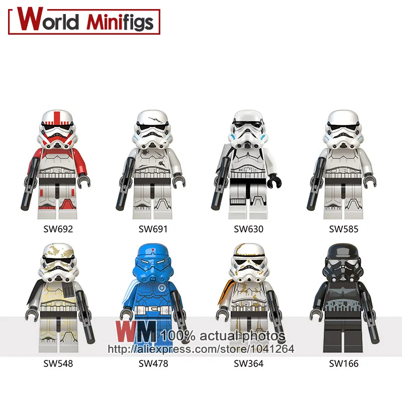 

8PCS/lot Sandtrooper Mimban Stormtrooper Building Block Storm Trooper Shadow Force Awakens First Order Stormtrooper Brick Toy