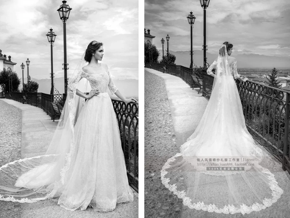 

New Arrival three quarter sleeve a-line sexy backless boat neck lace Wedding Dress 2015 bridal brides dresses vestido de noiva