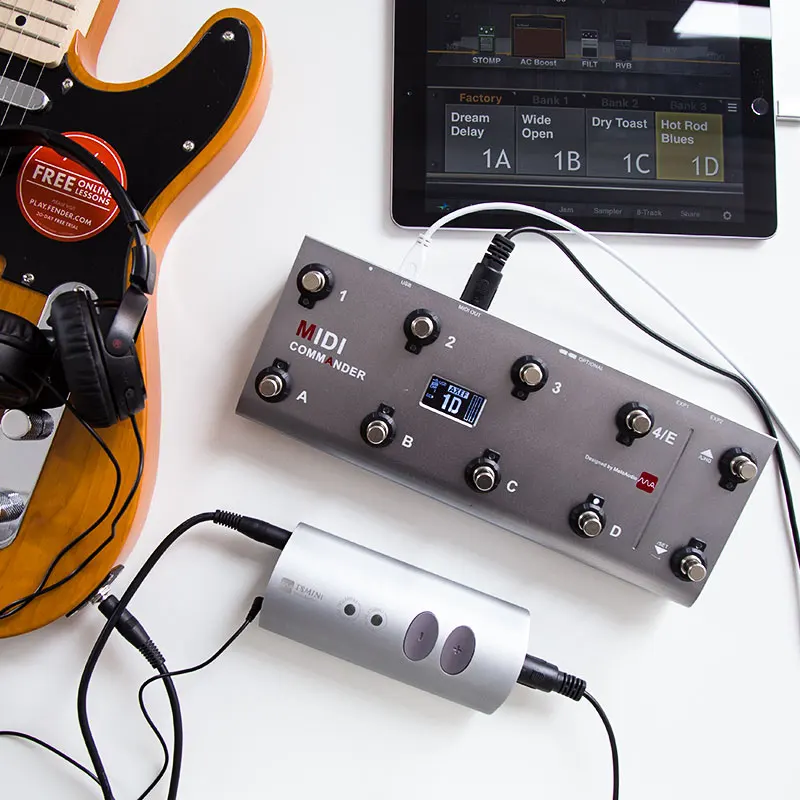 MIDI Commander гитарная педаль Портативный USB MIDI ножной контроллер с 10 ножными переключателями соответствует TS мини аудио интерфейс звуковая карта