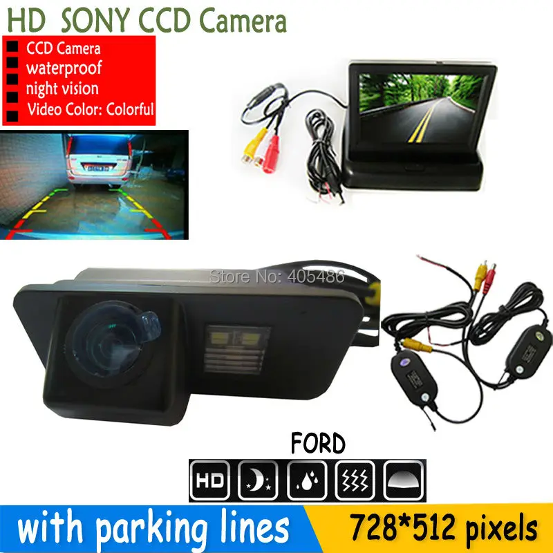 

4.3 inch car monitor mirror TFT LCD for FORD MONDEO FIESTA FOCUS/S-Max KUGA night vision parking car wireless rear view camera