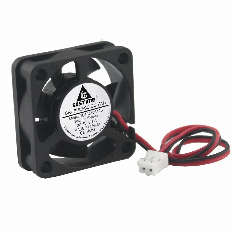 

2 pcs DC 5V 30mm x 30mm x 10mm Mini Cooling Cooler Fan 2 Pins Heatsink 7 Blades Cooler