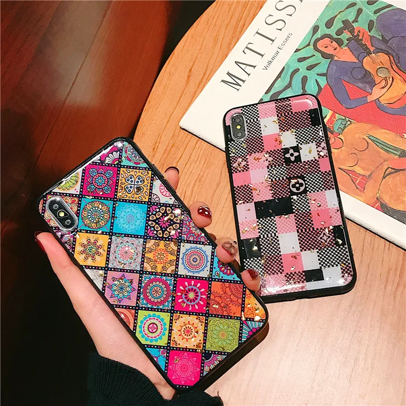 

Luxury Glitter Marble Cover For iPhone X XS Max XR 6 8 Plus 3D Grip Stone Lines Texture Phone Cases For iPhone 7 8 Case