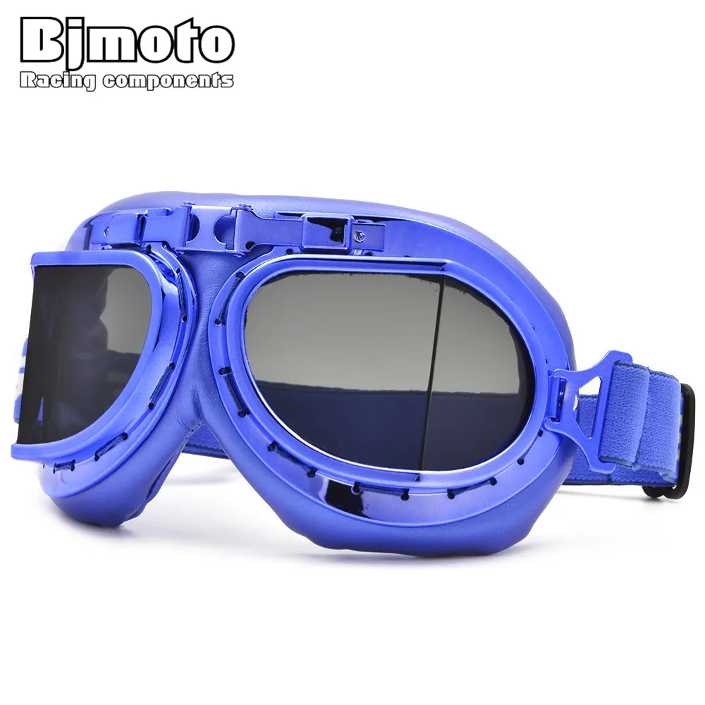 Buy BJMOTO Blue Vintage Pilot Motorcycle Goggles