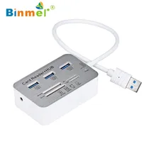 Binmer горячий 3 алюминиевый порт 3,0 концентратор с MS SD M2 TF Multi-In-1 кард-ридер Sep 15
