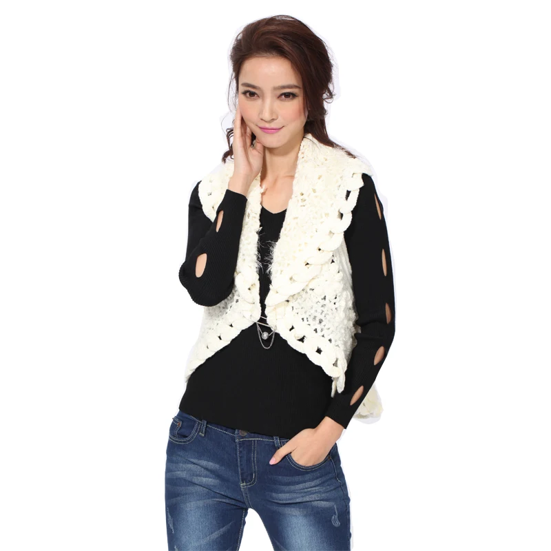 Aliexpress.com : Buy Women Sleeveless Knitted Vest Open Stitch Flat Knitting ...