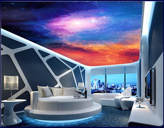 

3D large murals, colorful sky ceiling wallpaper for walls 3 d,ktv bar wallpaper,living room bedroom papel de parede