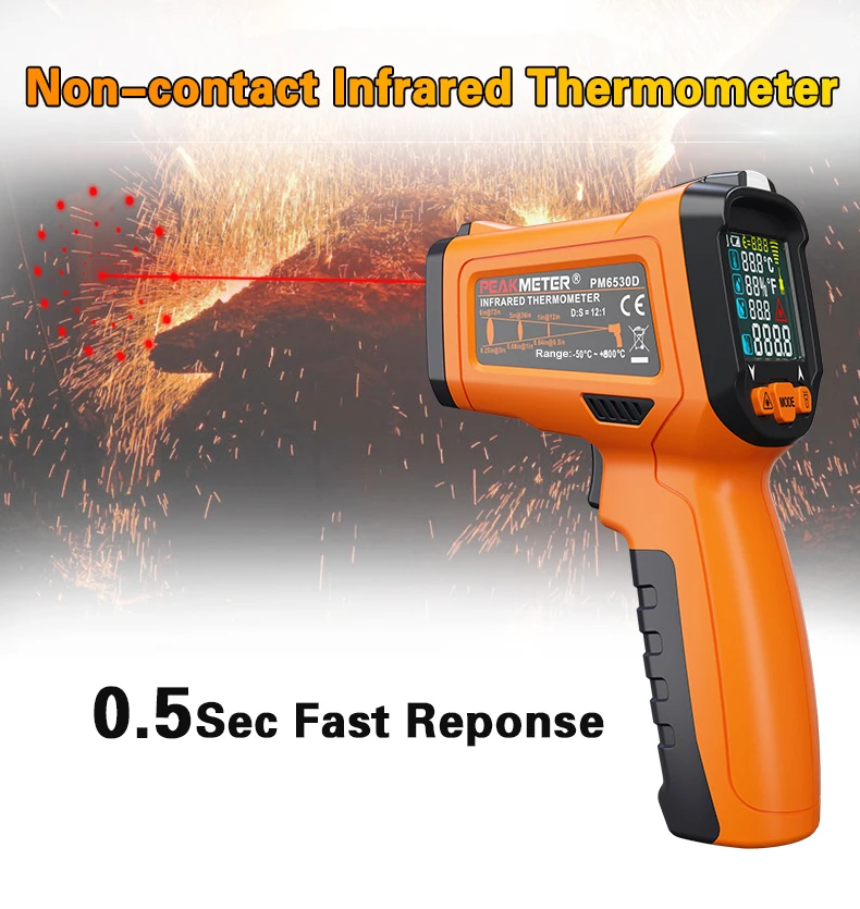 infrared thermometer PEAKMETER PM6530D digital thermometer hygrometer electronic temperature sensor humidity meter K-type pyrome