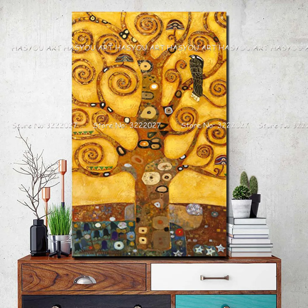 Gustav-Klimt-Tree-Of-Life-Wall-Art-Canvas-Life-Trees-Famous-Paintings-Replica-For-Living-Room
