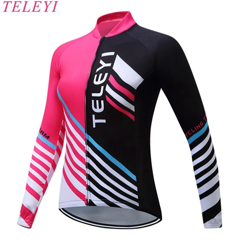 2017-TELEYI-Pink-Bike-Long-jersey-Women-Cycling-clothing-Spring-Autumn-Female-MTB-Ropa-Ciclismo-Maillot.jpg_640x640 (3)