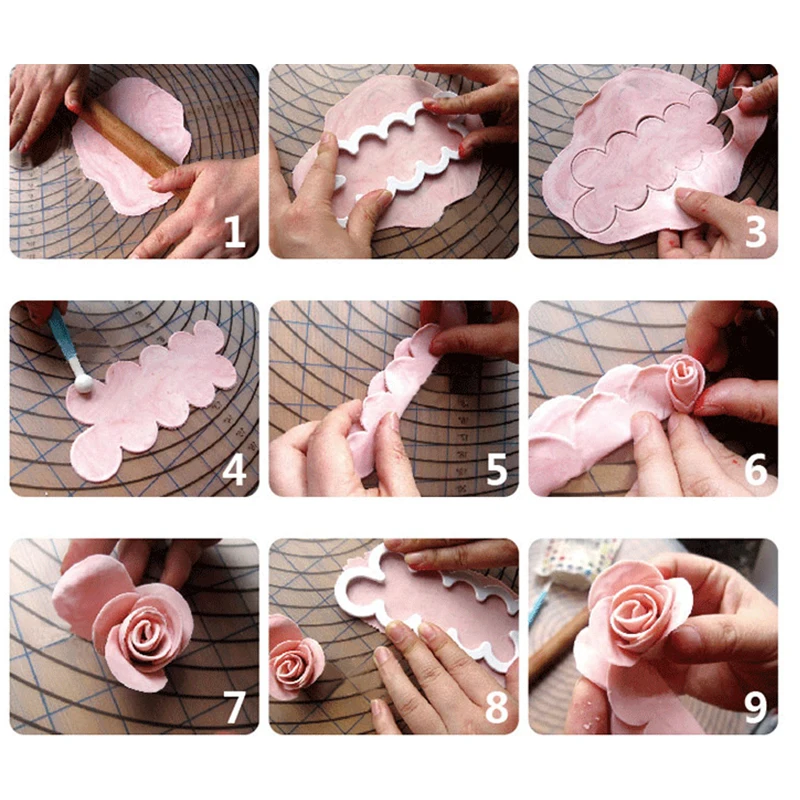 

3pcs Rose shape Mold suger Craft Fondant Cake Mould Decorating Tool DIY Sugar Craft Mould fondant molds cake decorating tools