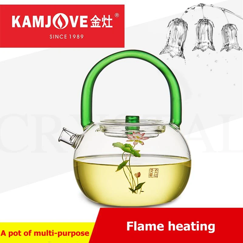 free shipping Kamjove glass beam pot teapot open flame heated kettle