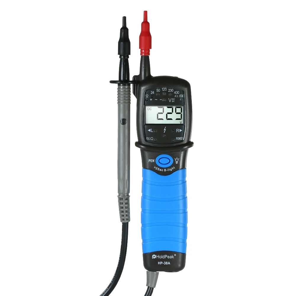 HoldPeak Digital LCD display AC/DC Voltage Tester Non-contact Auto-range Detector Continuity Test Phase Rotation Test