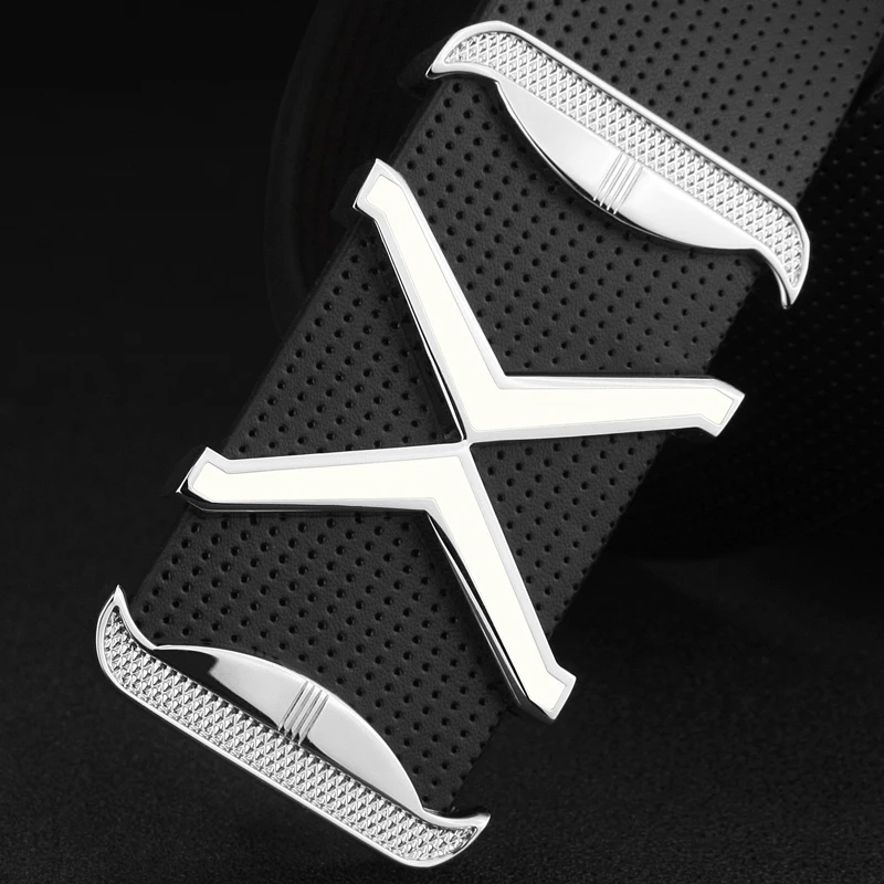 

Luxury brand genuine leather belt handsome boys jeans Metals Alloy buckle Casual Waistband Genuine Cow Leather Ceinture Homme