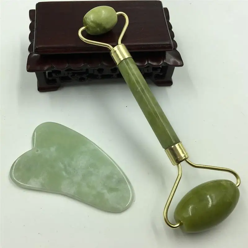 Gua Sha выскабливание пластины и льда ролик набор ручной массажный инструмент традиционный скребок для лица инструмент