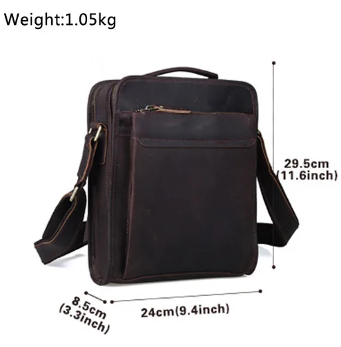 Vertical Real Genuine Leather Bags Tote Organizer Bag For Men Crazy Horse Leather Cross Body Messenger Bag Vintage Wild Style Vertical Real Genuine Leather Bags Tote Organizer Bag For Men Crazy Horse Leather Cross Body Messenger Bag Vintage Wild Style