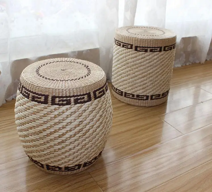 Eco Friendly Handmade Seat Cushion Natural Straw Braid Tatami Cushion