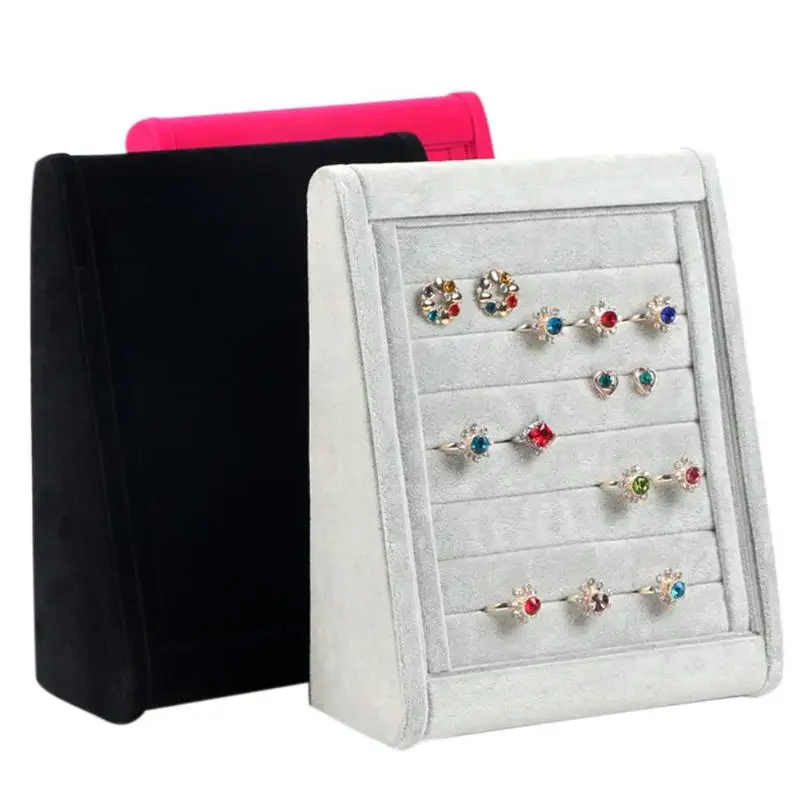 

Earrings Organizer Ear Studs Jewelry Display Stand Holder Rack Showcase 3 Colors 30x24x9cm Velvet Ring Organizer Jewelry Display