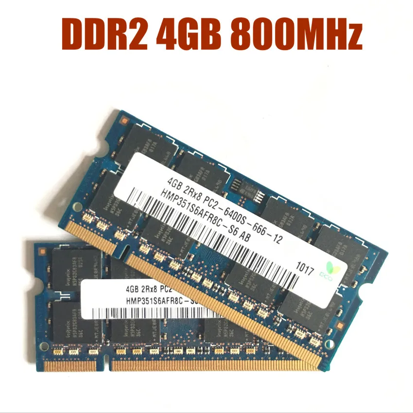 Память для ноутбука 4 Гб PC2-6400 DDR2 800 МГц, оперативная память для ноутбука 4G 800 6400S 4G 200-pin SO-DIMM чипсет Hynix