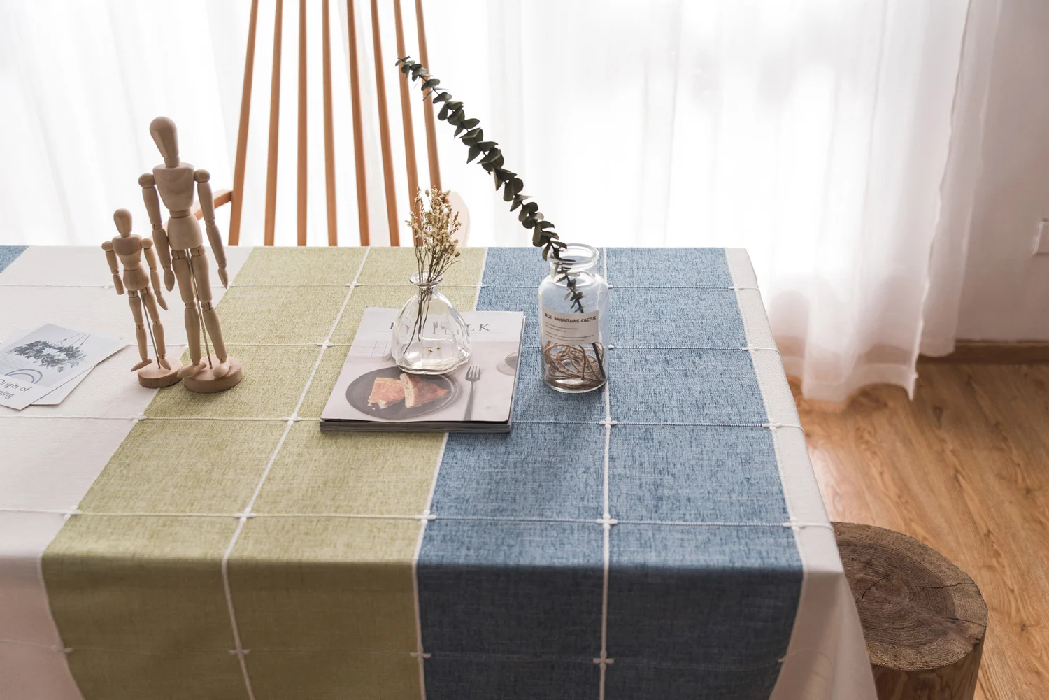 Хлопковая льняная скатерть с вышивкой в клетку бахрома для скатерти, обеденный стол, журнальный кружевной столик, покрытие для кухонного стола, украшение для дома