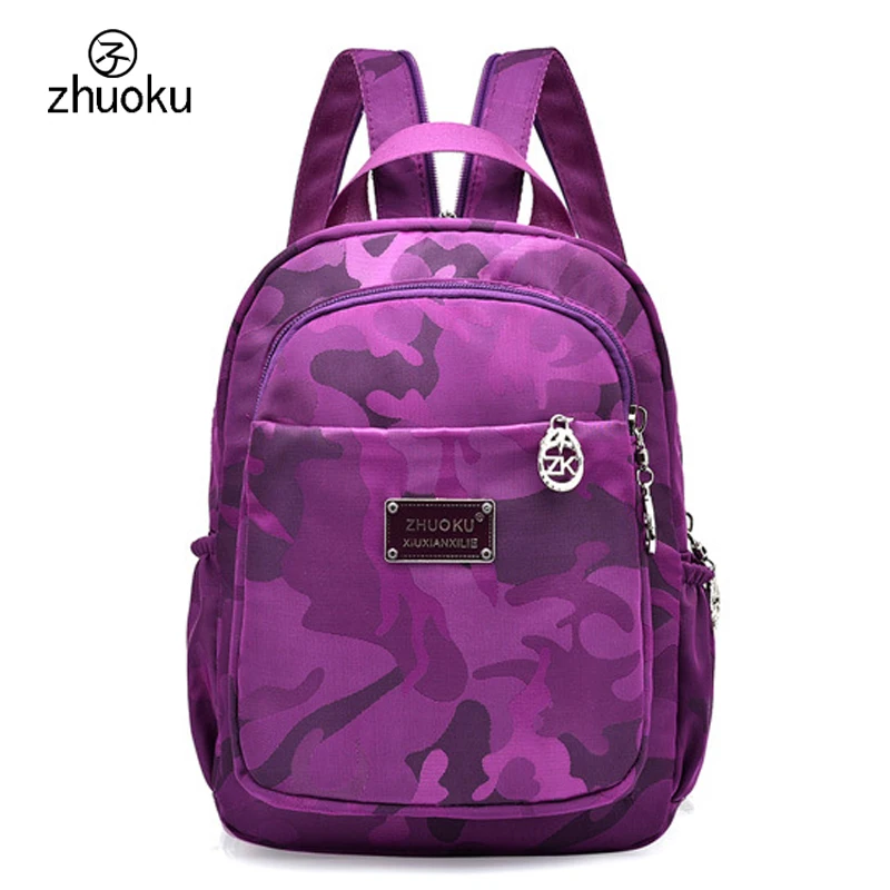 

Small Mini Backpack Waterproof nylon Oxford cloth Double Shoulder bag Cute School bags Multifunction Chest Women backpack ZK769