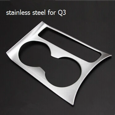 Нержавеющая Сталь автомобильный Стайлинг задняя панель держателя чашки с блестками для Audi Q3 2013- автомобильные аксессуары украшения блестки - Название цвета: Stainless Steel A