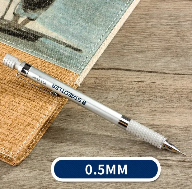 Staedtler автоматический карандаш 925 25/35 Металл Рисунок деятельность карандаш 0.3/0.5/0.7/0.9/2.0 мм записи ручка - Цвет: 1pcs 05mm silver