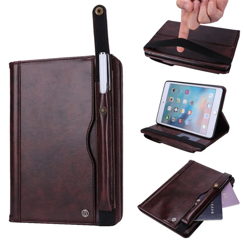 Кожаный чехол для iPad 9 7 2018 2017 funda с держателем стилуса 5-го 6-го поколения планшета 5