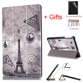 

Magnet Funda Case for Samsung Galaxy TAB A 7.0 T280 T285 7 inch Tablet Fashion Print PU Leather Protective Stand Cover +Film+Pen