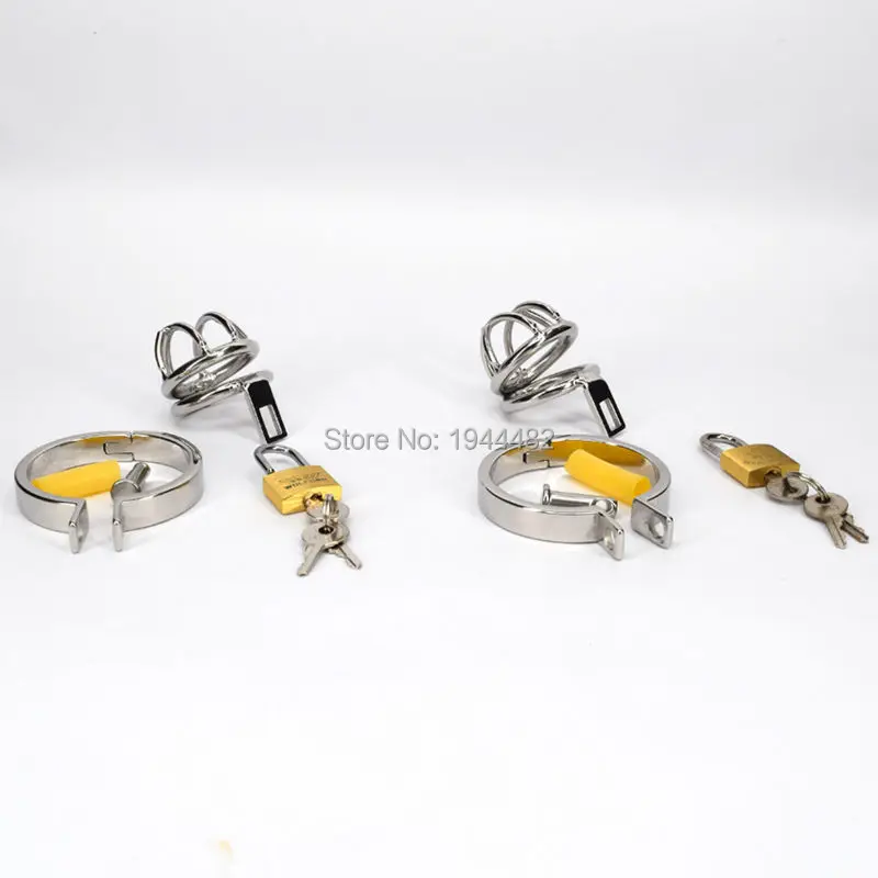 SODANDY Stainless Steel Male Chastity Device Small Cock Cage Men's Virginity Lock Short Chastity Belt Bondage Penis Sex Toys 2