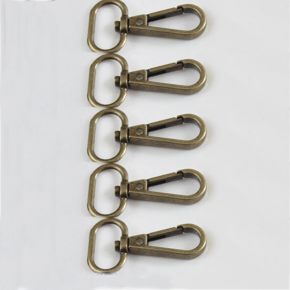 5 pcs Metal Swivel Trigger Lobster Clasp Snap Hook Key Chain Ring Lanyard DIY Craft Outdoor Backpack Bag Parts Accessories - Цвет: bronze