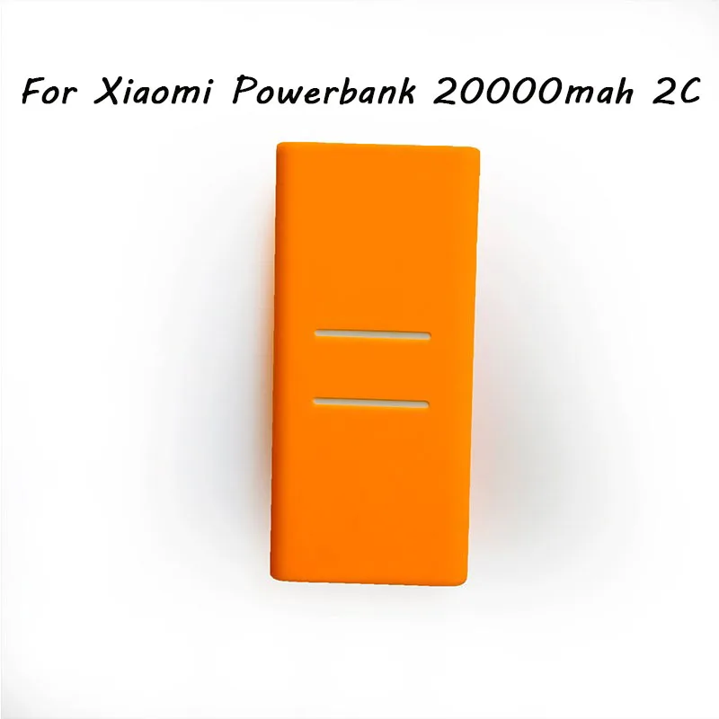 Внешний Противоскользящий силиконовый чехол для Xiaomi power Bank 2 10000 mAh 20000 mAh 2C power Bank чехол резиновый защитный чехол - Цвет: Orange 20000mah 2C