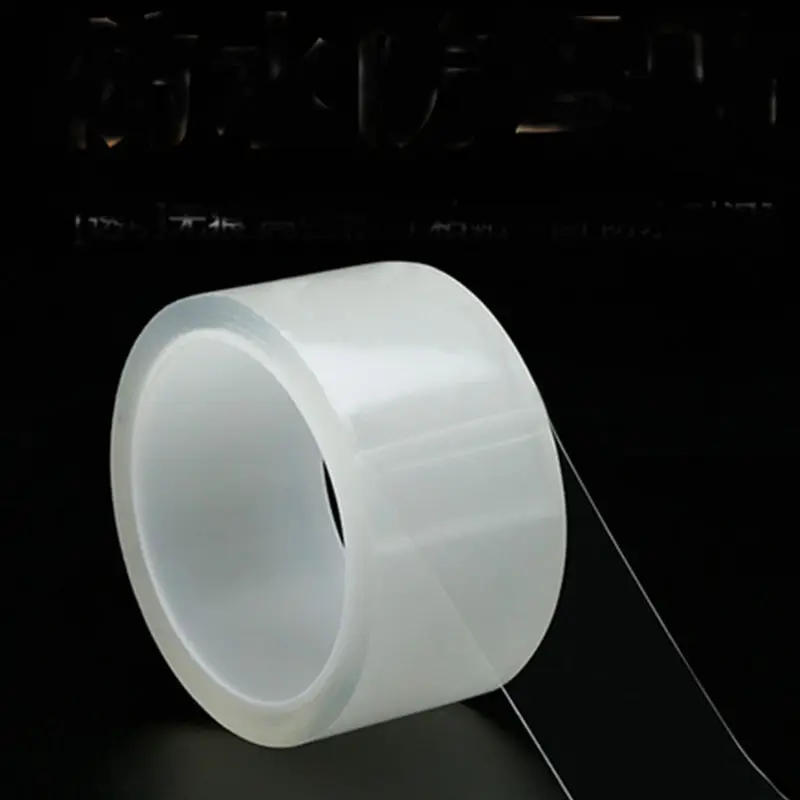 Wellbuy Washable Adhesive Tape NanoTape 1M/3.28Ft,The Reusable Clear Double Sided Adhesive Silicone Anti-Slip Tape Traceless Removable Sticky Strips Grip for Fixing Carpet Phones Pictures Pen Key