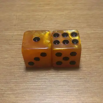 

Free shipping Exclusive New 14mm 6-sided D6 Gold with black pips square corner dice for board game and card game accessories