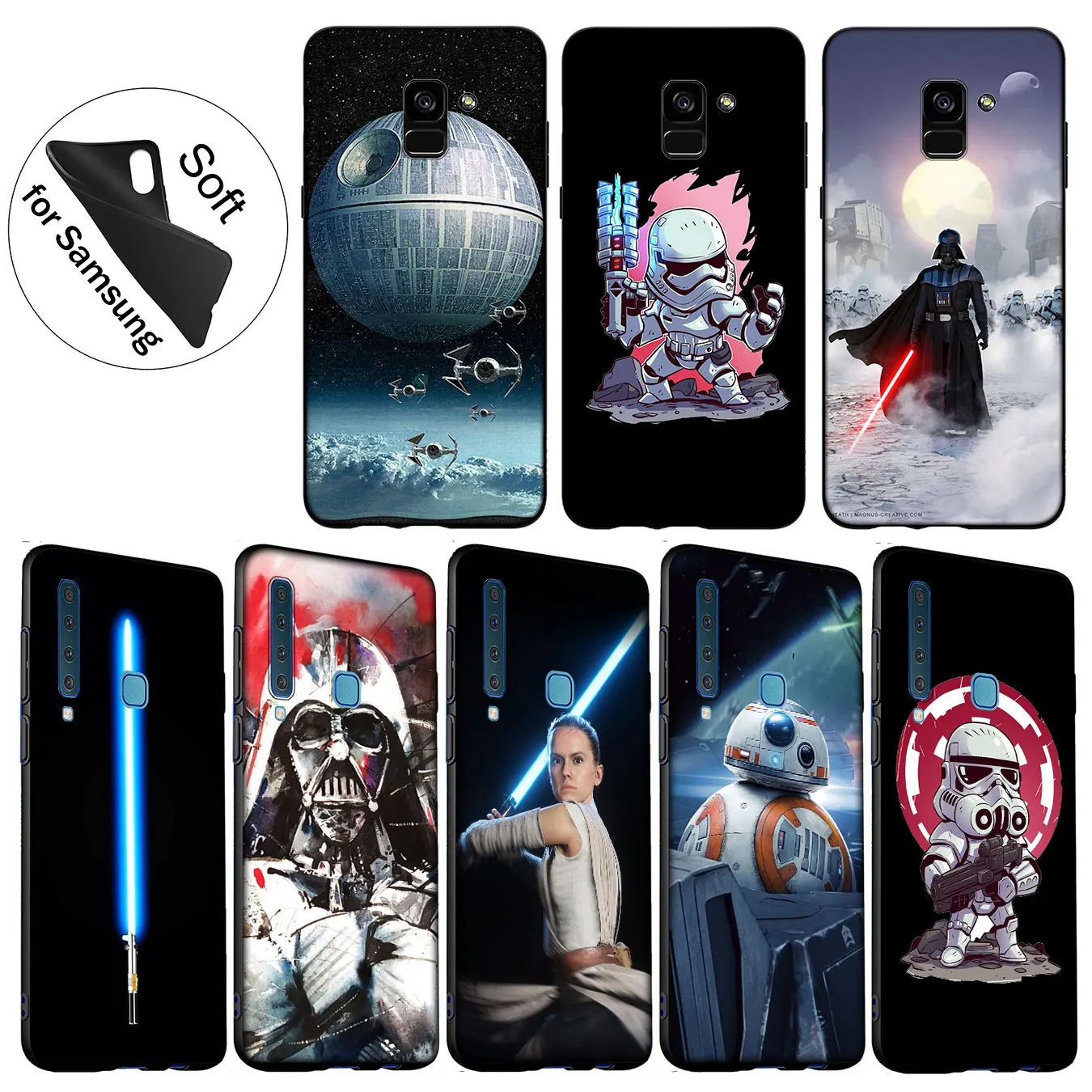 

IYICAO STAR WARS Soft Silicone Cover Case for Samsung Galaxy A6 Plus A9 A8 A7 2018 A3 A5 2016 2017 Black Cases Note 9 8
