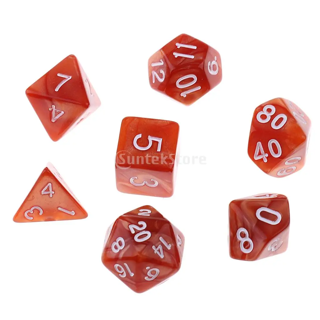 7PCS Polyhedral Dice D20 D12 D10 D8 D6 D4 16mm for Dungeons and Dragons Dice DND MTG RPG