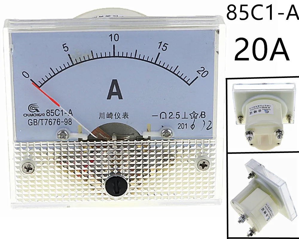 DC Analog Meter Panel 20A AMP Current Ammeters 85C1 0 20A Gaugein