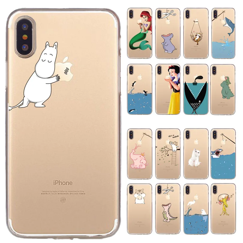 For iPhone X Case 5 5S 6 6S 7 8 Plus X XS Max XR Snow White Princess For Cover iPhone 7 SE Case Soft TPU For Capa iPhone 8 Case