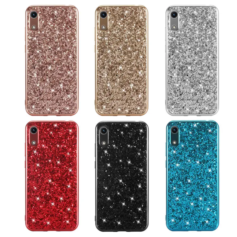 

Phone Case for Huawei Y6 Pro 2019 Case Silicon Bling Glitter Crystal Sequins Soft TPU Cover Fundas for Huawei Y6 Pro 2019 Coque